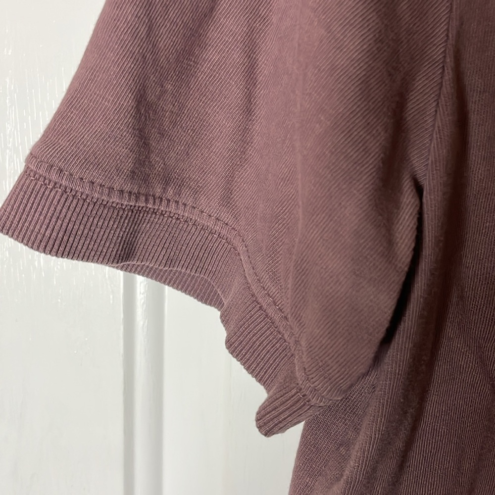 Zara short sleeve crew neck plum top, Size L - Picture 2 of 4
